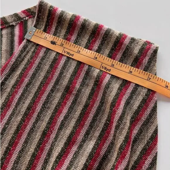 Zara Multicolor Sparkle Fabric Twisted Front Cropped V-Neck Top- S - Picture 8 of 8